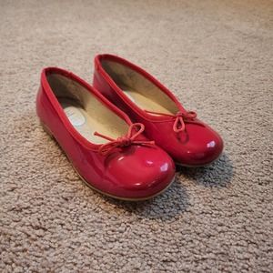 Girls Angelitos Red Patent Bow Flat Shoes Sz 29EU/11.5US